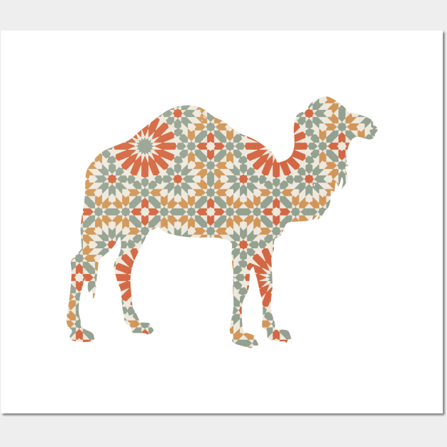 Camel Silhouette with Pattern Wall Art by deificusArt